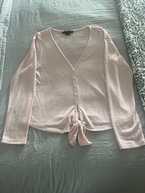 Sanctuary Pale Pink Tie-Front V-Neck Cardigan